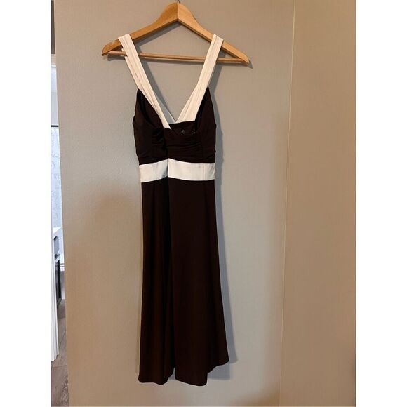 Jessica Howard Women's 10 Petite Sleeveless Colorblock Evening Dress Black White - Picture 6 of 7